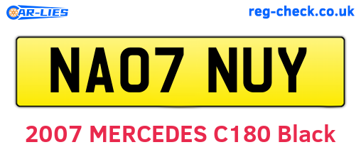 NA07NUY are the vehicle registration plates.