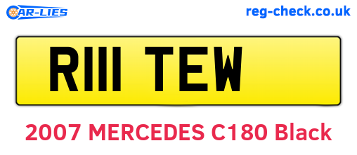 R111TEW are the vehicle registration plates.
