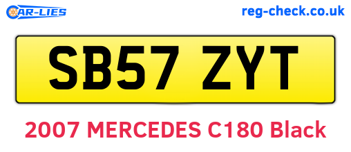 SB57ZYT are the vehicle registration plates.