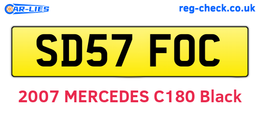 SD57FOC are the vehicle registration plates.