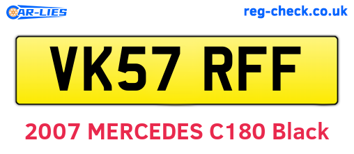 VK57RFF are the vehicle registration plates.