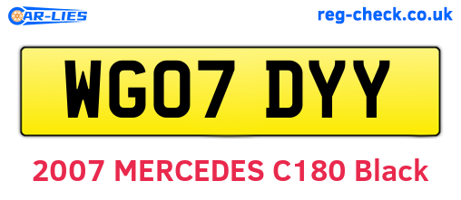 WG07DYY are the vehicle registration plates.
