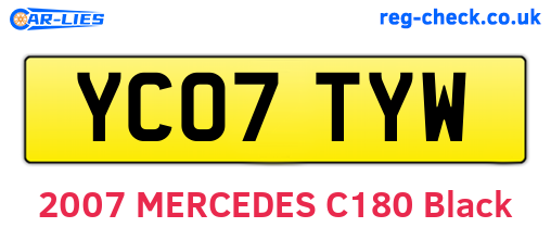 YC07TYW are the vehicle registration plates.