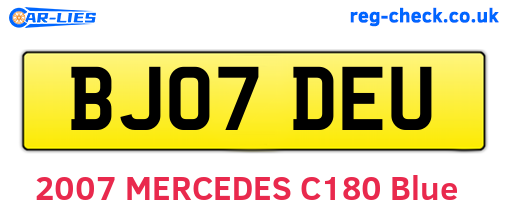 BJ07DEU are the vehicle registration plates.