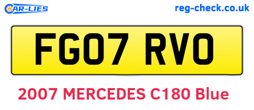 FG07RVO are the vehicle registration plates.