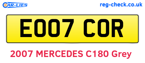 EO07COR are the vehicle registration plates.