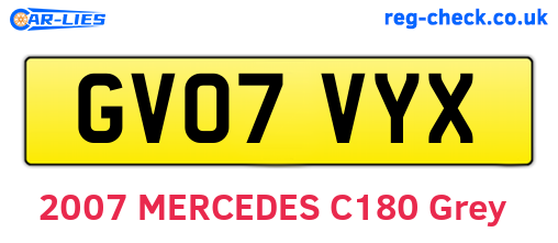GV07VYX are the vehicle registration plates.