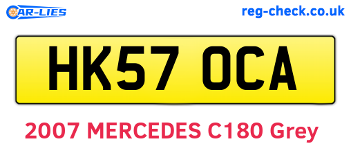 HK57OCA are the vehicle registration plates.
