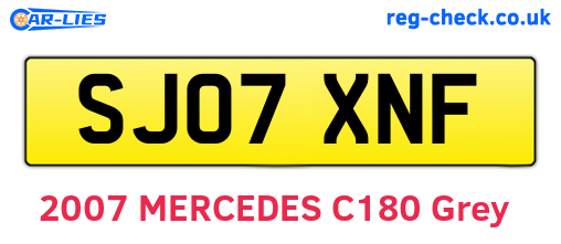 SJ07XNF are the vehicle registration plates.