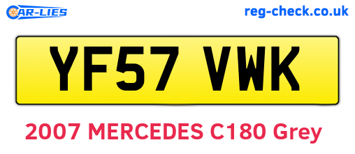 YF57VWK are the vehicle registration plates.