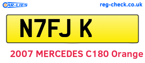 N7FJK are the vehicle registration plates.