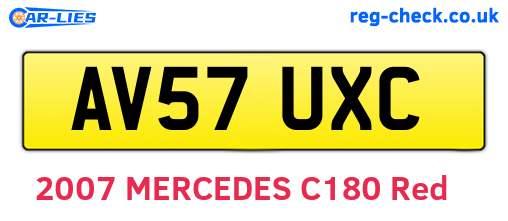 AV57UXC are the vehicle registration plates.