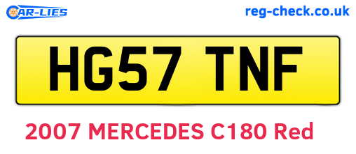 HG57TNF are the vehicle registration plates.