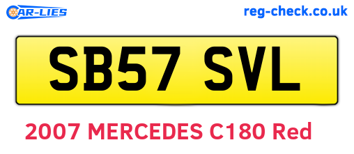 SB57SVL are the vehicle registration plates.