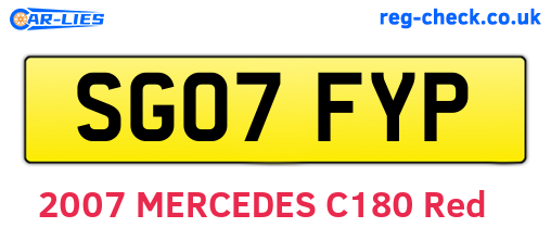 SG07FYP are the vehicle registration plates.