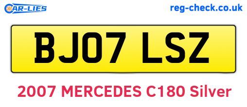 BJ07LSZ are the vehicle registration plates.