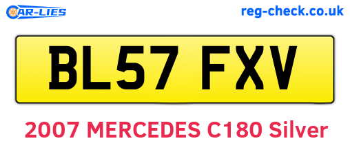 BL57FXV are the vehicle registration plates.
