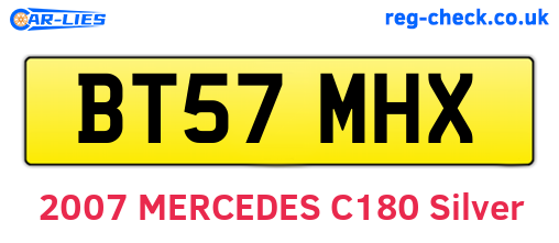 BT57MHX are the vehicle registration plates.