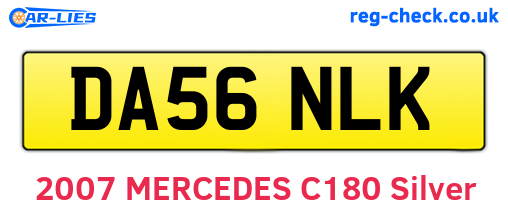 DA56NLK are the vehicle registration plates.