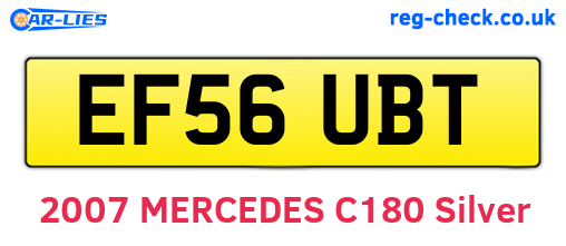 EF56UBT are the vehicle registration plates.