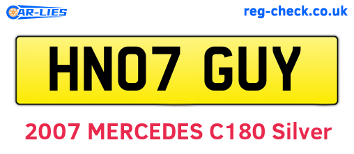 HN07GUY are the vehicle registration plates.