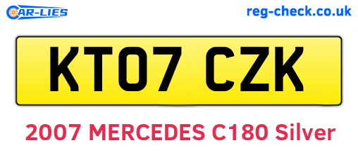 KT07CZK are the vehicle registration plates.