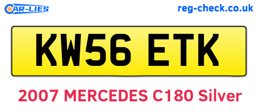 KW56ETK are the vehicle registration plates.