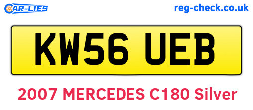 KW56UEB are the vehicle registration plates.