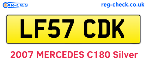 LF57CDK are the vehicle registration plates.