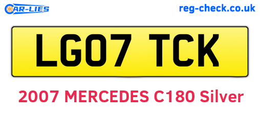 LG07TCK are the vehicle registration plates.