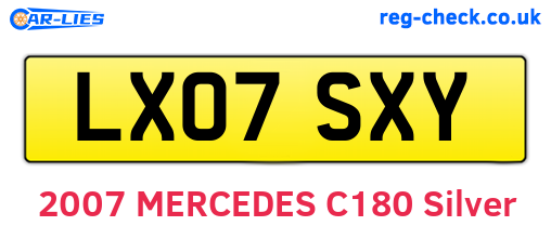 LX07SXY are the vehicle registration plates.
