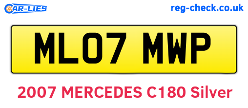 ML07MWP are the vehicle registration plates.