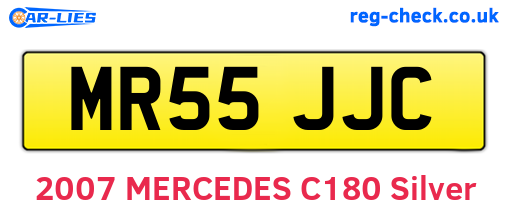 MR55JJC are the vehicle registration plates.