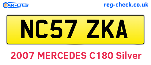 NC57ZKA are the vehicle registration plates.