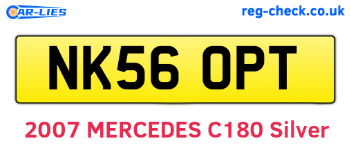 NK56OPT are the vehicle registration plates.
