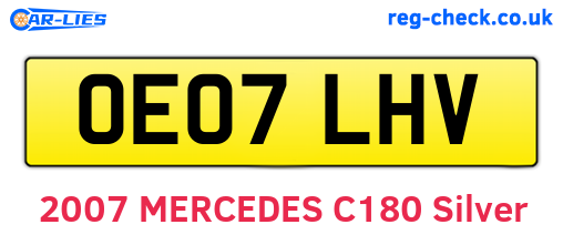OE07LHV are the vehicle registration plates.