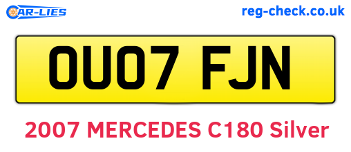OU07FJN are the vehicle registration plates.