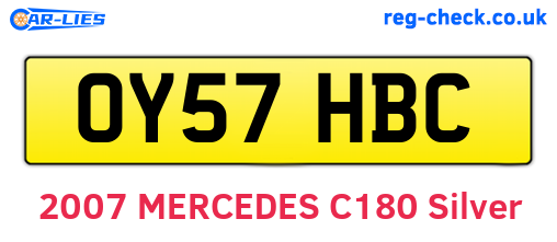 OY57HBC are the vehicle registration plates.