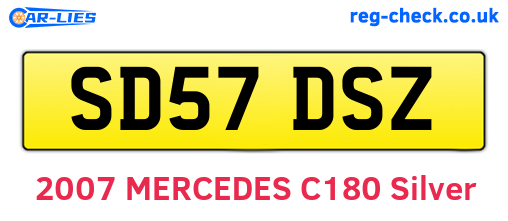 SD57DSZ are the vehicle registration plates.
