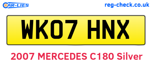 WK07HNX are the vehicle registration plates.