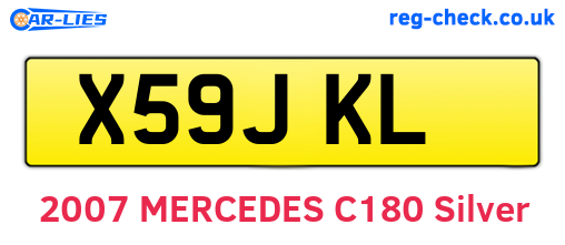 X59JKL are the vehicle registration plates.