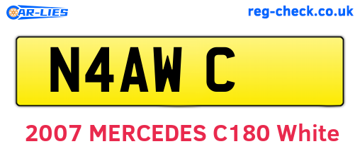 N4AWC are the vehicle registration plates.