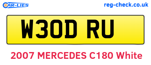 W30DRU are the vehicle registration plates.
