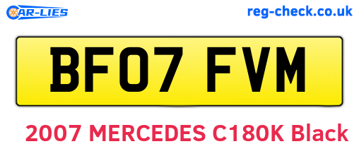 BF07FVM are the vehicle registration plates.