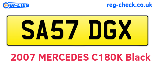 SA57DGX are the vehicle registration plates.
