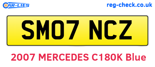 SM07NCZ are the vehicle registration plates.