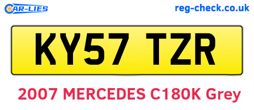 KY57TZR are the vehicle registration plates.