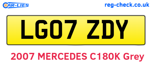 LG07ZDY are the vehicle registration plates.