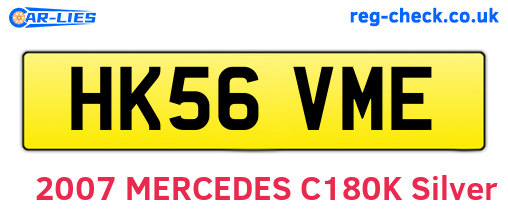 HK56VME are the vehicle registration plates.