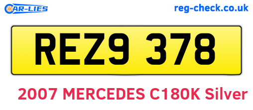 REZ9378 are the vehicle registration plates.